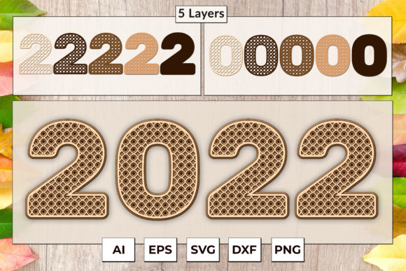 Download Layered 2022 New Year Cut File SVG - Premium Resources