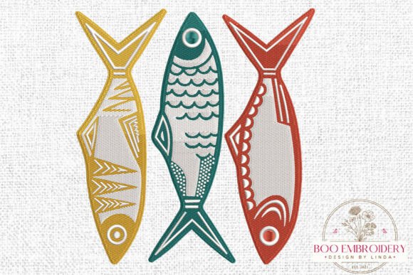 Download Folk Fish Embroidery Design, Sea Animal - Premium Resources