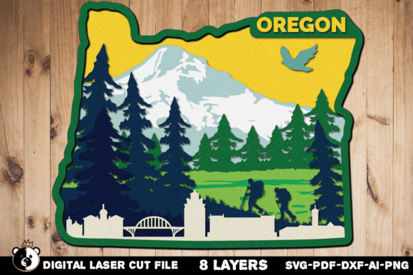 Download Oregon SVG, 3D Layered Laser Cut File. - Premium Bundle