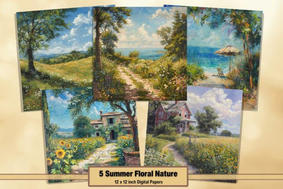 Download Summer Nature Digital Papers Pack 51 - Digital papers pack Collection