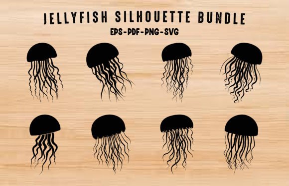 Download Jellyfish SVG Silhouette Clipart Set - Fish Collection