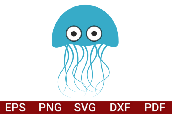 Download Cartoon Jellyfish SVG/PNG Illustration - Fish Collection