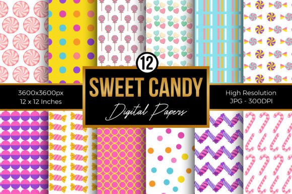 Download Sweet Candy Digital Papers Pack - Digital papers pack Collection