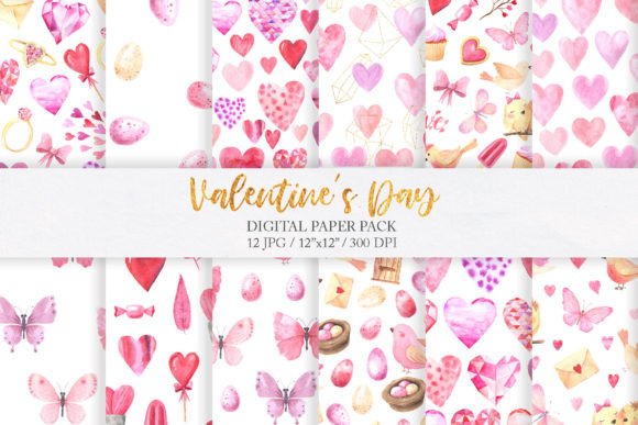 Download Valentine Day Pink Digital Papers Pack - Digital papers pack Collection